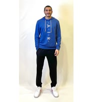 Süperlife Erkek Kapşonlu Regular Fit Air Baskılı İnce Sweatshirt SPR22SW162 (İndigo)