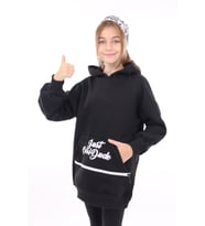 Toontoy Kız Çocuk Nakışlı Sweatshirt (Siyah)