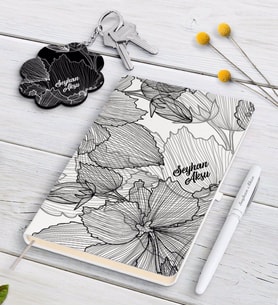 BK Gift Kişiye Özel İsimli Siyah Defter Kalem Ve Anahtarlık Hediye Seti-17 (Model 2)