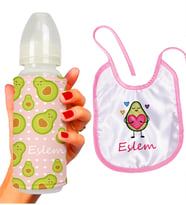 eJOYA Kişiye Özel Biberon Ve Önlük Bebek Hediye Seti 110130 (Pembe)