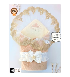 Kışlık Bebek Kundağı Unisex Bebek Dış Kundak Battaniyesi Hastane Çıkışı Kundak Battaniye (Sütlü Kahve)