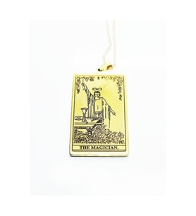 925 Ayar Gümüş Tarot The Magician Büyücü Kolye (Altın)