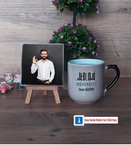 Jeoloji Mühendisi Fotoğraflı Dekoratif Taş, Kupa Bardak Beyaz Hediye (Model 10)