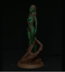 Yunan Mitolojisi Ağaç Perisi Dryad 20 cm Figür (Gerçekçi Yeşil ve Parlak İnci Renginde) (Yeşil)