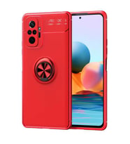Xiaomi Redmi Note 10 Pro Kılıf Zore Ravel Yüzüklü Silikon Kılıf (Kırmızı)
