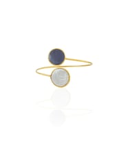 Kadir Jewellery 22 Ayar Altın Kaplama Ayarlanabilir İnci Bilezik (Mor)