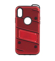 Uyumlu Model Apple iPhone XS 5.8 Kılıf İron Tank Zırh Kapak (Kırmızı)