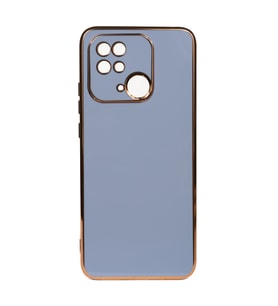 Xiaomi Redmi 10C Kılıf Kenarları Gold Kamera Korumalı Renkli Pastel Silikon Su Yeşil BARK (Açık Mavi)