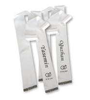 Kişiye Özel Baskılı Takı Kurdelesi - Gelin Damat Saten 6 Cm X 2mt Takı Kurdelesi (B.Beyaz)