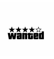 Wanted Sticker siyah 21x10 CM (Siyah-Siyah)
