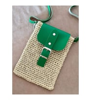 Hasır Mini Bag, Cep Telefonu Çantası (Yeşil)