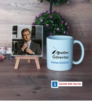 Öğretim Görevlisi Fotoğraflı Dekoratif Taş, Kupa Bardak Beyaz Hediye Öğretmenler Günü Hediyesi (Model 1)