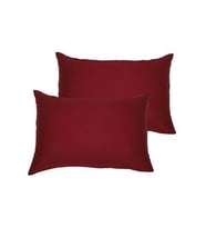 Düz Pamuklu 2'li Yastık Kılıfı 50X70 cm (Bordo)