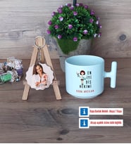 En İyi Diş Hekimi Kupa Bardak Beyaz ve Fotoğraflı Ahşap Anahtarlık Hediye (Model 12)