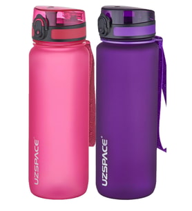 Uzspace 2'li Tritan Matara Seti 800 ml 14 Farklı Renk Seçeneği FiftyFifty (Pembe- Mor)