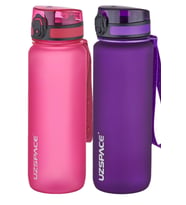 Uzspace 2'li Tritan Matara Seti 800 ml 14 Farklı Renk Seçeneği FiftyFifty (Pembe- Mor)