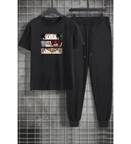 Unisex Ken Kaneki Baskılı 2'li Eşofman Takımı (Siyah)