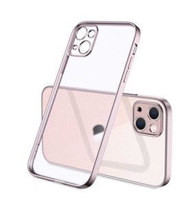 Apple iPhone 13 Mini Kılıf Zore Gbox Renkli Kenar Kılıf (Gold)