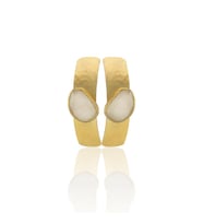 Kadir Jewellery 22 Ayar Altın Kaplama Vintage Küpe -El İşçiliği Ve Hipoalerjenik Küpe (Beyaz)