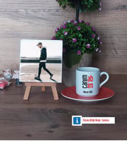 Abiye Hediye Fotoğraflı Dekoratif Taş, Ahşap Altlıklı Türk Kahvesi Fincanı Hediye (Model 8)