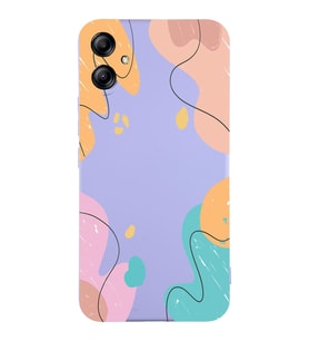 PrintiFy Samsung Galaxy A04e Uyumlu Lansman Kılıf Karışık Renkler Tasarımlı İçi Kadife Kapak (Lila)