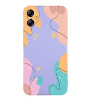 PrintiFy Samsung Galaxy A04e Uyumlu Lansman Kılıf Karışık Renkler Tasarımlı İçi Kadife Kapak (Lila)