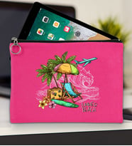 BK Gİft Yaz Temalı-9 Tablet Çantası 30x21cm(12 Renk Seçeneği), Ipad Çantası, Baskılı Tablet Kılıfı (Fuşya)