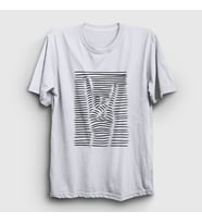 Presmono Unisex Sarı Hand Symbol Music Rock T-Shirt 315051tt (Beyaz)