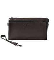 KANGAROO KINGDOM Hakiki Dana Deri Taba Erkek Portföy & Clutch El Çantası 8822-T (Kahverengi)
