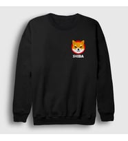 Presmono Unisex Beyaz Shiba Inu Bitcoin Sweatshirt 264382tt (Siyah)