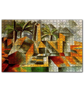 Cakapuzzle Factory at Horto de Ebro, 1909 by Pablo Picasso  Puzzle Yapboz MDF (Ahşap) (255 Parça)