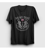 Presmono Unisex Beyaz Thailand Kaplan Ufc Mma Muay Thai T-Shirt 498973tt (Siyah)