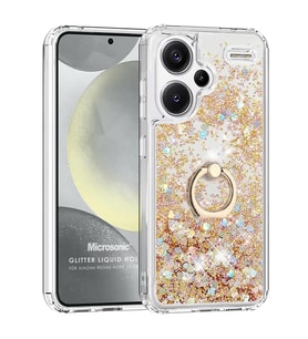 Microsonic Xiaomi Redmi Note 13 Pro Plus 5G Kılıf Glitter Liquid Holder Pembe (Gold)
