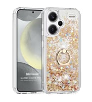 Microsonic Xiaomi Redmi Note 13 Pro Plus 5G Kılıf Glitter Liquid Holder Pembe (Gold)