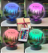Yeni yıla Özel Oval Uçan Geyikler Kişiye Özel Yazılı 3d Led Gece Lambası (Karışık)