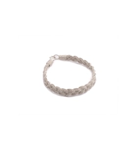 Gümüş Kazaziye Örgü Bileklik : Siyah - Beyaz - 17 cm : Oksitli - 17 cm (Gümüş)