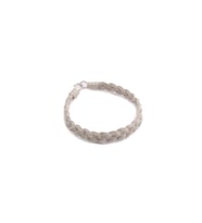 Gümüş Kazaziye Örgü Bileklik : Siyah - Beyaz - 17 cm : Oksitli - 17 cm (Gümüş)