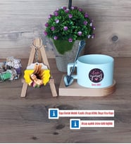 Love Yourself Kupa Bardak Beyaz ve Fotoğraflı Ahşap Anahtarlık Hediye (Model 8)