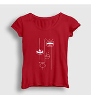 Presmono Kadın Sarı Lovers Valentine's Day Sevgililer Günü T-Shirt 284542tt (Kırmızı)