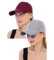 Unisex Piercing Şapka 2'li Set (Gri-Bordo)