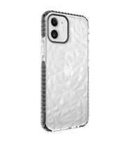 Uyumlu Model Apple iPhone 12 Kılıf Bumper Şeffaf Buzlu Kapak (Siyah)