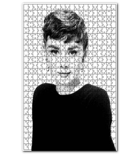Cakapuzzle Audrey Hepburn Siyah Beyaz Portre Puzzle Yapboz MDF (Ahşap) (255 Parça)