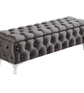 Lüks Sandıklı Chester Puf Bench Ayakucu Koltuk 120 cm (Antrasit)