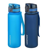 Uzspace 2'li Tritan Matara Seti 500 ml 14 Farklı Renk Seçeneği FiftyFifty (Mavi-K.Lacivert)