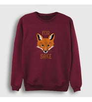 Presmono Unisex Beyaz For Fox Sake Tilki Sweatshirt 401051tt (Bordo)