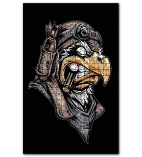 Cakapuzzle Pilot Gözlüğü Cephanesiyle Yaşlı Kartal Puzzle Yapboz MDF (Ahşap) (1000 Parça)