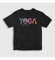 Presmono Unisex Çocuk Beyaz Everyday Meditasyon Hediye Yoga T-Shirt 508431tt (Siyah)