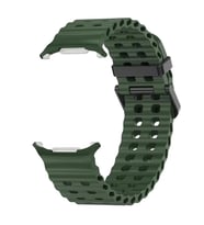 Microsonic Samsung Galaxy Watch Ultra Kordon Flexi Sport Turuncu (Koyu Yeşil)