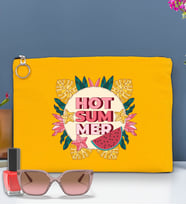 BK Gİft Yaz Temalı-8 Astarlı Portföy Çanta 30x21cm(12 Renk Seçeneği), Baskılı El Çantası, Organizer Çanta (Sarı)