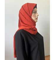 Eflatun Trend Kadın Medine İpeği Şal ( 70 x 190 cm) (Tarçın)